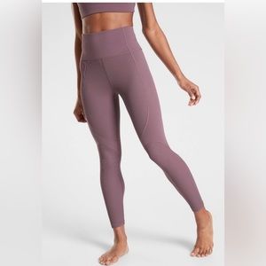 Athleta Rise Up Rib 7/8 Tight in Powervita Leggings Volcanic Violet Medium GREAT